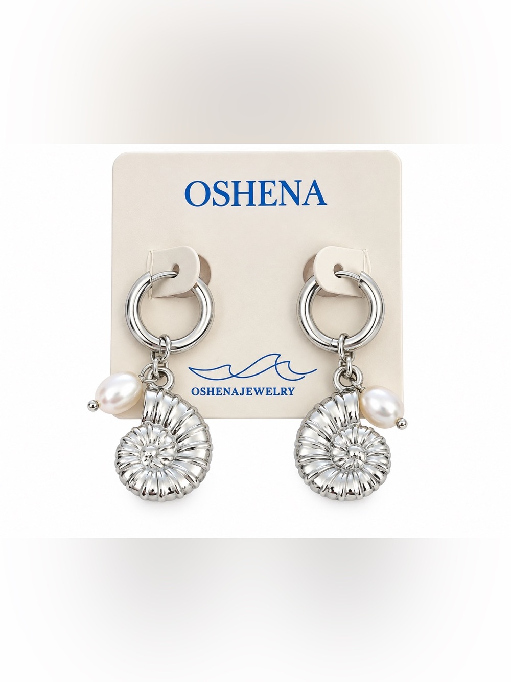 Oshena Beachwear Nautilus Shell‎ Earrings